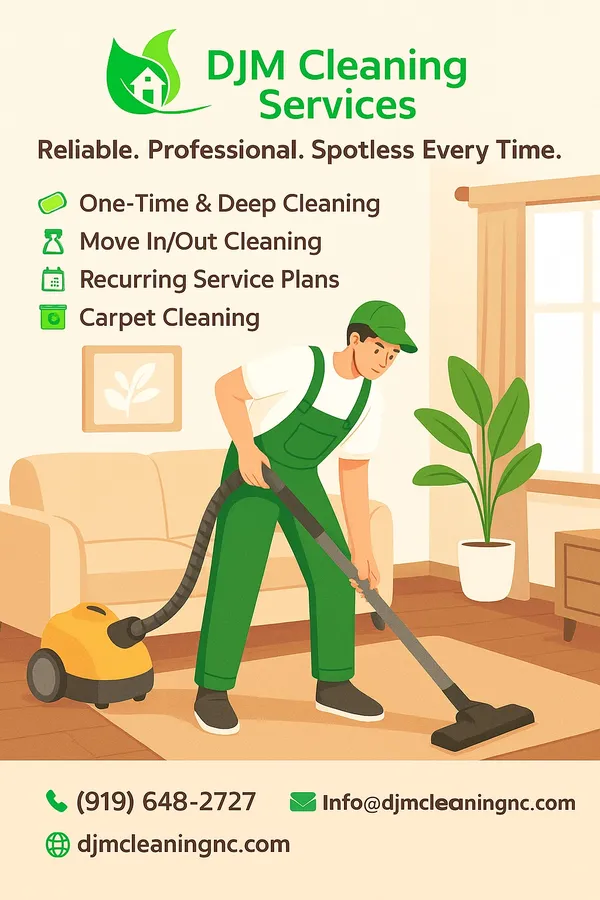 DJM Cleaning, LLC cleaning team in Durham